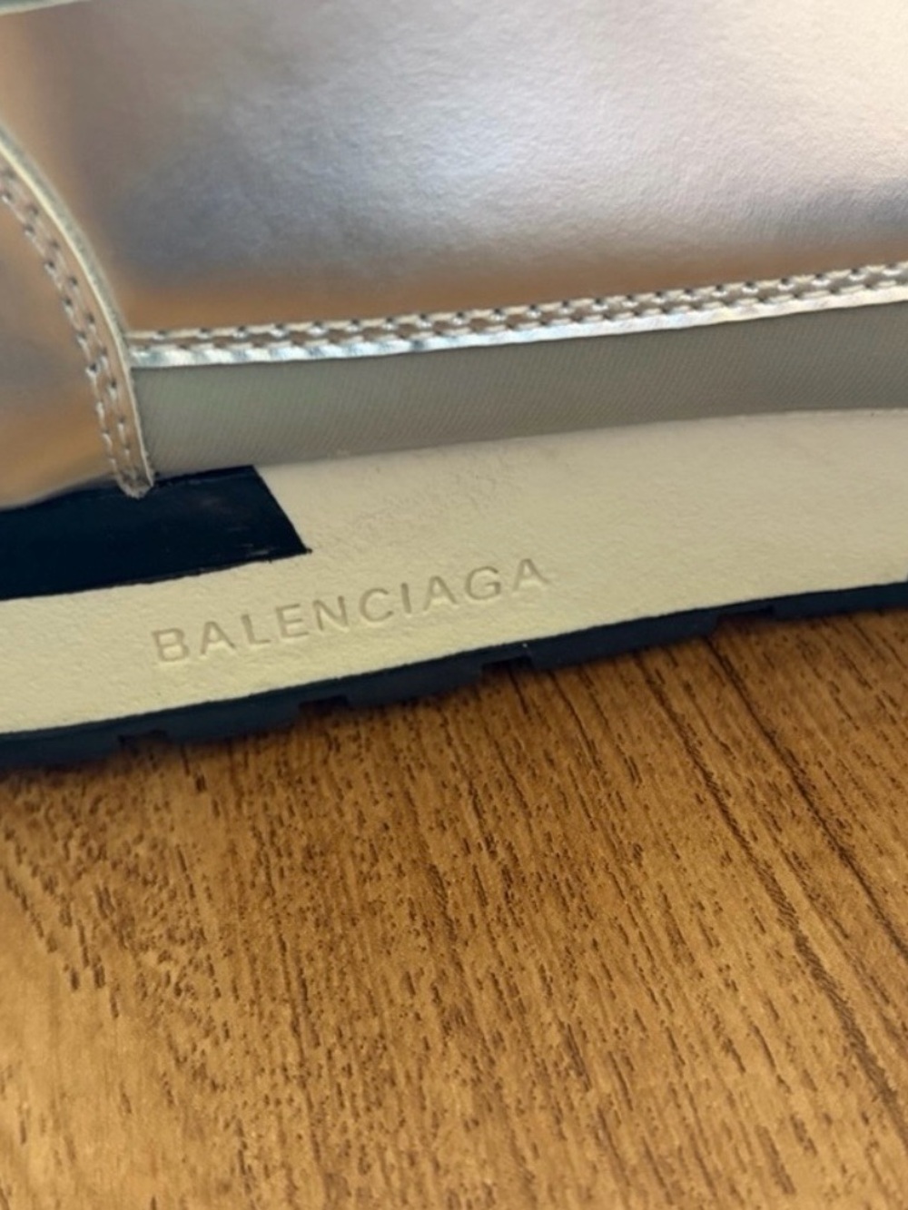 Balenciaga Race Runner Sneackers Metallic Silver Mesh M9/W11 - Picture 5 of 13
